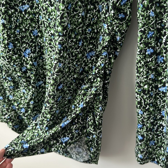 NWT MICHAEL Michael Kors Floral Mock neck Slim Fit Ruched Side Top XL - Picture 5 of 8